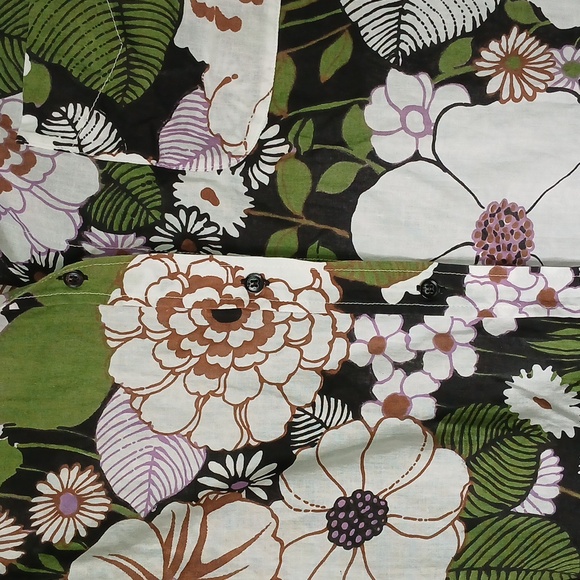 Maje Anthropologie 70's Floral Print Shirt button down blouse size small (1) - Picture 5 of 12